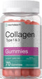 Horbaeach Collagen Gummies, 70 Count Strawberry Flavored, Hydrolyzed Collagen Type 1 and 3, Non-GMO, Gluten Free