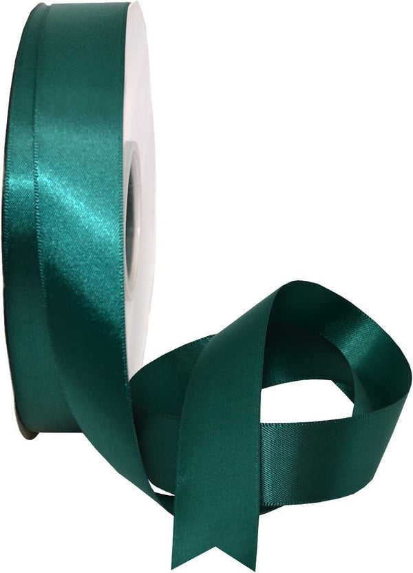 Morex Ribbon Double Face Satin Ribbon 7/8" X 50 YD Hunter Ribbon for Gift Wrapping, Birthday Gift Cards, Crafts,