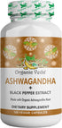 Organic Veda Ashwagandha Supplements, 1500mg, 120 Veggie Capsules with Black Pepper Extract
