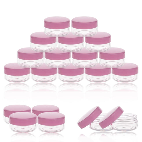 ZEJIA 3 Gram Sample Containers with Lids, 25 Count Tiny Jars for Lip Balms, Lotion, Beauty Products