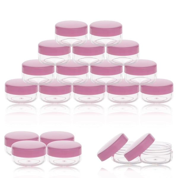 ZEJIA 3 Gram Sample Containers with Lids, 25 Count Tiny Jars for Lip Balms, Lotion, Beauty Products