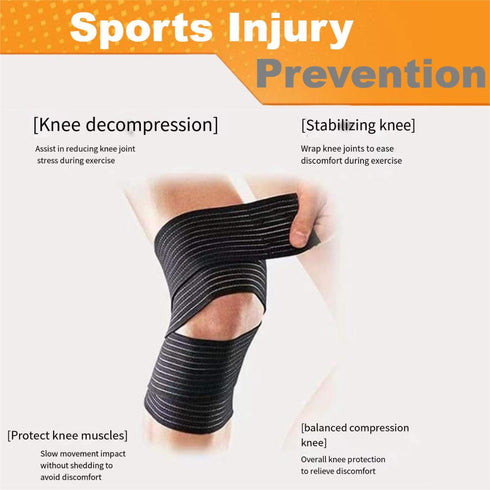 Adjustable Elastic Knee Wrap Compression Bandage Brace Support for Joint Pain Relief, Squat, Basketball, Running
