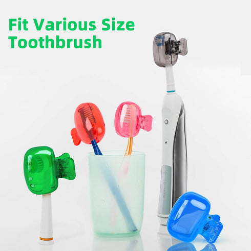 5 Pack Travel Toothbrush Head Covers, Protective Plastic Clip for Toothbrushes, Household Travel, Camping, Bathroom Use