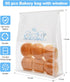50 Paper Bread Bags for Home Bakery, Large Storage Bags with Window/Ties for Sourdough and Baked Goods
