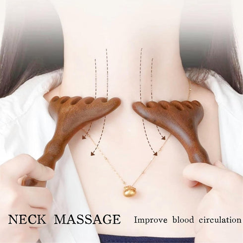 KINTEGOOD Sandalwood Massage Comb, Long Handle Wooden Scalp Massager, Gua Sha Tool for Head, Neck and Face, Scalp