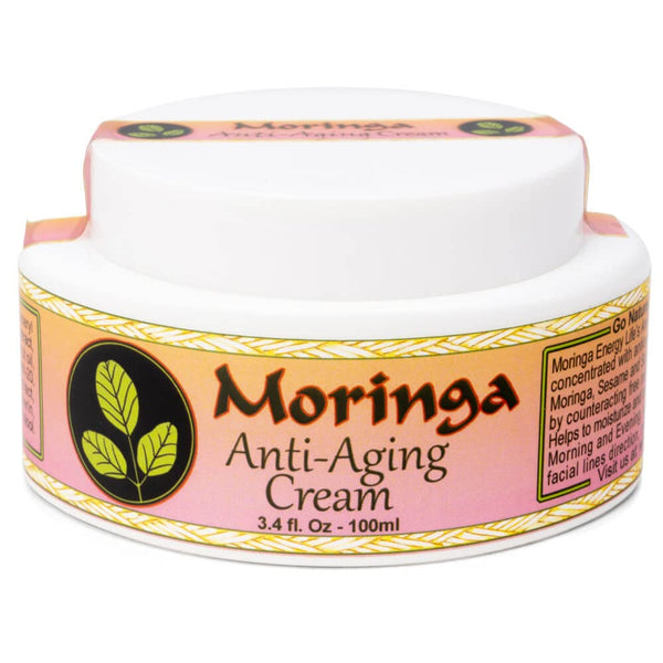 Moringa Anti Aging Cream with 13 Ayurvedic Herbs and Nutrient Rich Oils, 3.4 oz