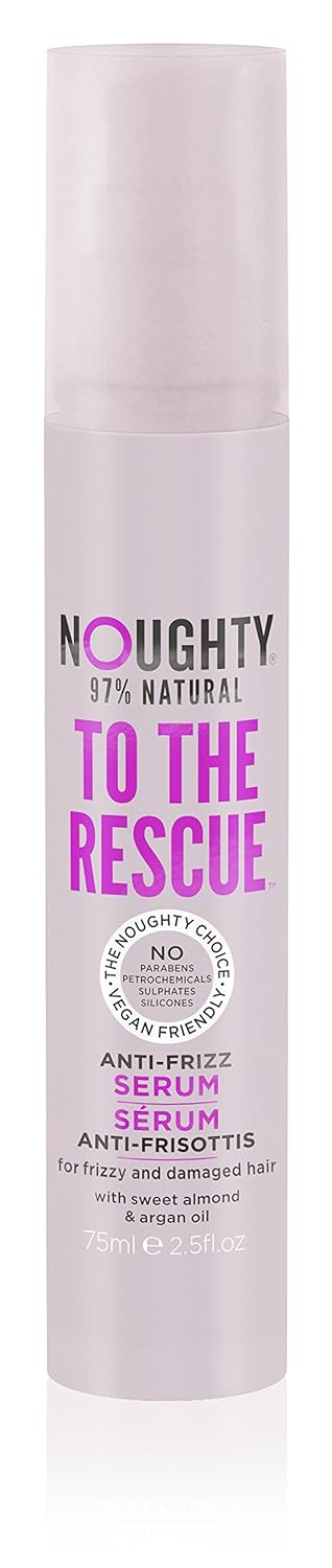 Noughty 97% Natural To The Rescue Anti-Frizz Serum | 75ml | Smoothing Hydrating Formula with Heat Protection for Dry,