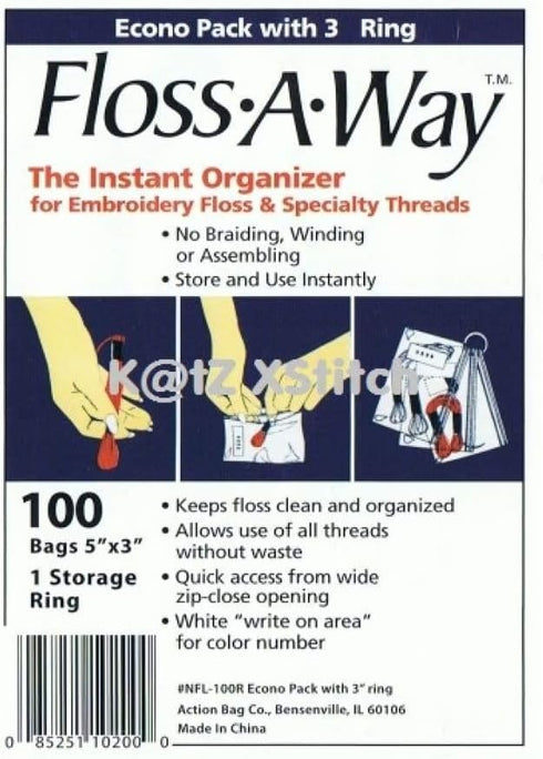Floss-A-Way Organizer, 3 by 5-Inch, 100-Pack