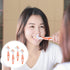 Healifty 4 Pcs Hard Denture Brush - Double Sided Toothbrush for Fake Teeth Cleaning (Orange)