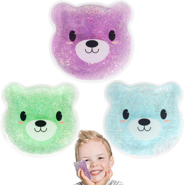 Hilph Kids Ice Packs - 3 Bears Reusable Boo Boos Buddy Ice Packs for Pain Relief, Hot Cold Compress for Kids
