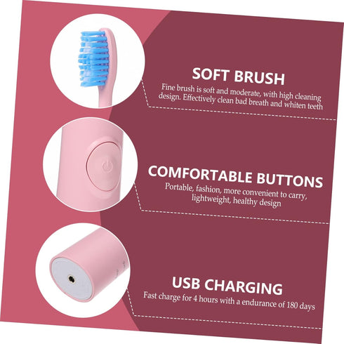 Set Didiseaon Electric Toothbrush Waterproof Sonic Toothbrush for Adults Gentle Bristles Function for Daily Oral Care