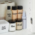 Talented Kitchen Bathroom Labels - Transparent Vinyl & Black Script Stickers for Containers, Bins, Bath, Beauty, Makeup