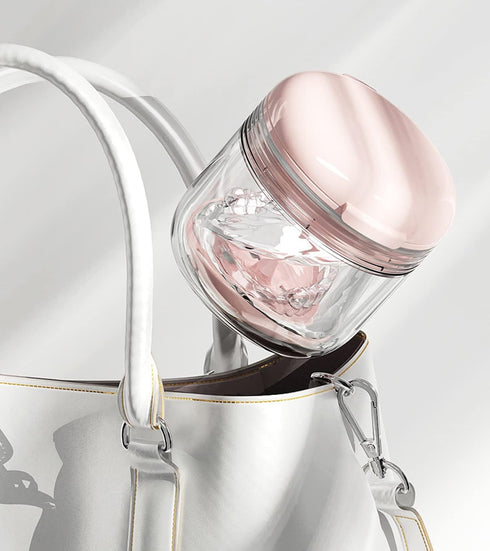 MURRI&MURRDI Retainer Case, Denture Bath Box with Strainer Basket, Cute Holder for Travel (Pink)