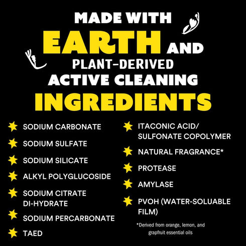 Molly's Suds Dishwasher Pods, Natural Detergent, Cuts Grease & Rinses Clean, 60 Auto-Release Tabs (Citrus)