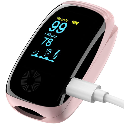 Finger Pulse Oximeter, Fingertip Blood Oxygen Saturation with Rechargeable Pulse Monitor, Accurate