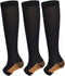 WOGOSVOR 3Pairs Open Toe Toeless Compression Socks(15-20mmHg) for Men and Women Support Stocking(Black,