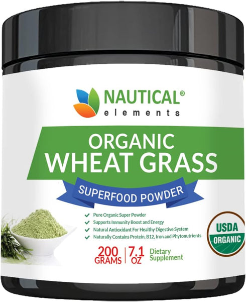 Wheatgrass Powder - USDA Certified Organic, Rich In Essential Amino Acids, Chlorophyll, Antioxidants, Fatty Acids,
