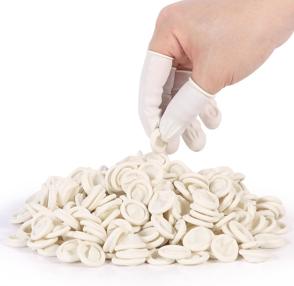 White Latex Finger Cots | Disposable Medium-Sized Finger Protectors, Fingertip and Sleeve Protector (Approx. 210 PCS)