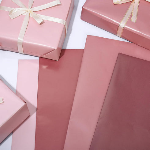 JarThenaAMCS 12 Sheets Dusty Pink Wrapping Paper - Not Roll - 6 Colors Gradient Flat Gift Wrap for Party