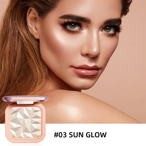 Highlighter Makeup Palette, Glitter Illuminator Shimmer Highlighter Powder Kit - SUN GLOW