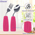 Set 1fork+1spoon=1set,Pink) Adaptive Utensils for Hand Tremors,Arthritis and Parkinsons -Weighted Silverware