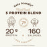 KOS Vegan Protein Powder, Chocolate USDA Organic - Low Carb Pea Protein Blend, 10 Servings