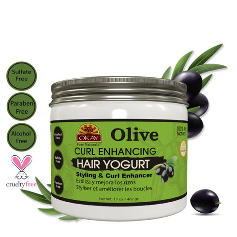 Olive Curl Enhancing Hair Yogurt, Styling & Curl Enhancing for Smooth, Glossy, Frizz-Free Curls, 17 oz