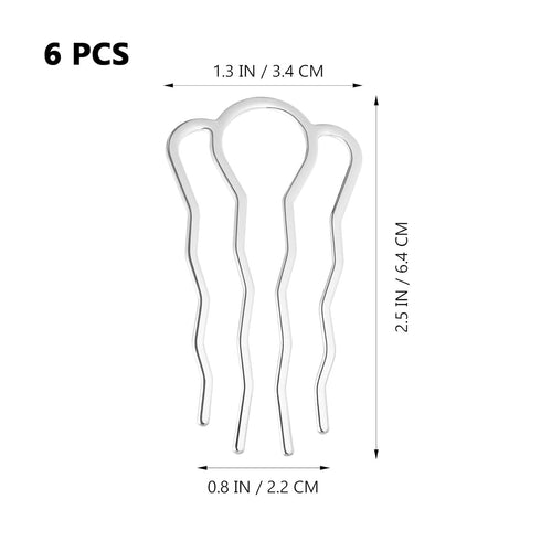 Metal Hair Clips 6pcs, 4 Teeth Hair Combs, DIY Hairpins Updo Accessory for Women - Wedding Hair Clip