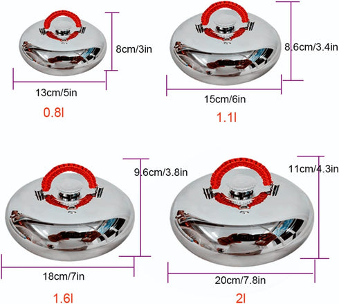 Wnanch (0.8/1.1/1.6/2 Reusable(18cm/1.6l) Metal Hot Water Bottle with Cover Removable Liter) for Cosy Nights Hand Feet