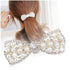 Silver Korean Style Hair Barrettes with Crystal Rhinestones and Butterfly Pearls Hair Clips for Women (1Pcs)