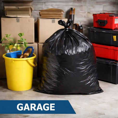 TIMPHO 42 50 Count Gallon Heavy Duty Trash Bags, Large Outdoor Garbage Bags, Tear Resistant Contractor Bags for Yard
