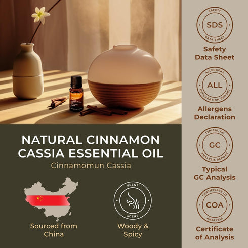 Set Set 2x0.34 oz Cinnamon Cassia & Myrrh Essential Oil - Aromatherapy Grade Essential Oils - fl - Gya Labs