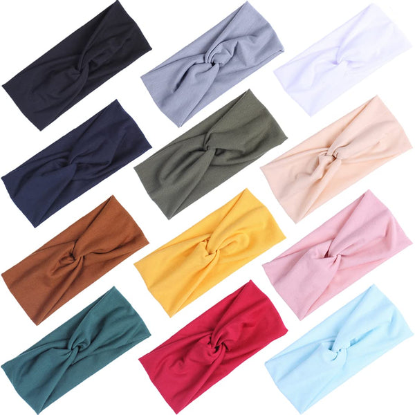 Kachanaa 12 Pack Headbands for Women, Elastic Wide Non-Slip Workout Yoga Hair Bands, Hair Accessories