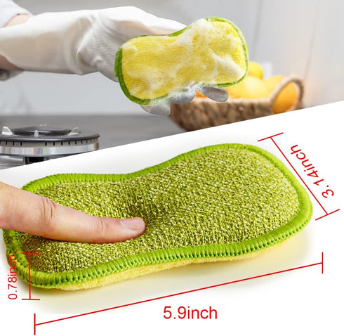 Multi-Purpose Scrub Sponges for Kitchen by SmilePowo: Non-Scratch Microfiber Sponge with Heavy Duty Scouring Power