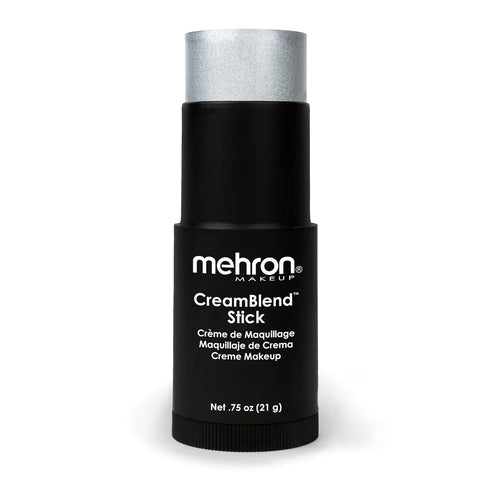 Mehron Makeup CreamBlend Stick | Face Paint, Body Paint, & Foundation Cream Makeup | Silver .75 oz (21 g) - Perfect for