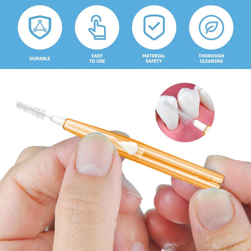 60PCS Soft Toothpick Refill Interdental Brush for Tooth Cleaning Tool, Flossing Head, Oral Hygiene for Braces