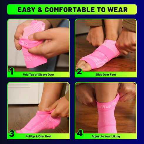 TechWare Pro Ankle Brace Compression Sleeve - Plantar Fasciitis Sock. Relieves Achilles Tendonitis. Foot Arch Support