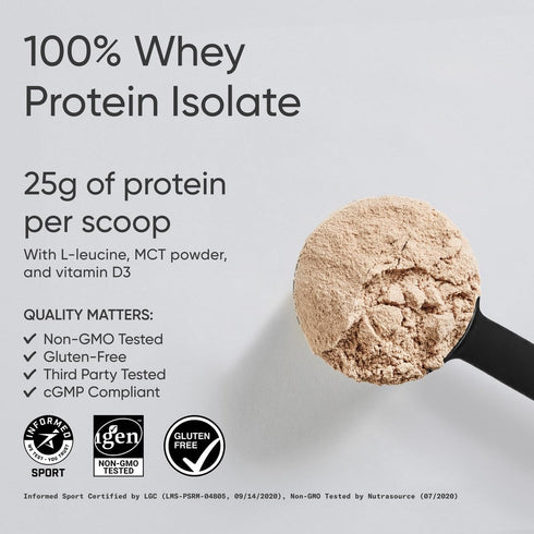 Sports Research Whey Protein Isolate, 25g Protein per Serving, 2lb Bag, Dutch Chocolate, 25 Servings