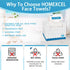 HOMEXCEL Disposable Face Towels - Biodegradable Makeup Remover Dry Wipes, 50 Count for Sensitive Skin