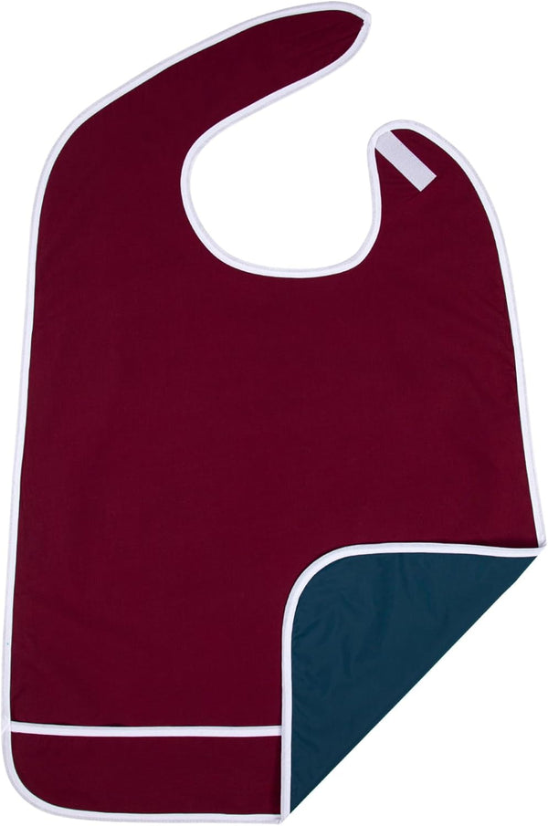Shorewood Medical Adult Bib for Men, Women. Adjustable neck. Waterproof Inner Lining & Crumb