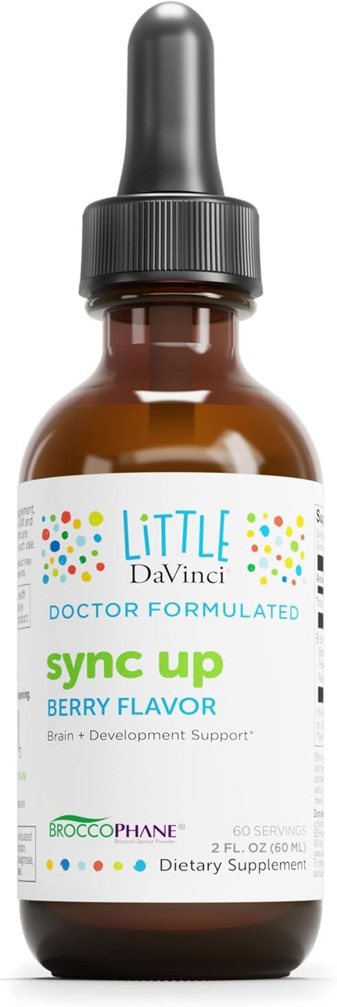 Little DaVinci Sync Up - 2 Fl Oz (60 Servings) Berry Flavor for Brain Health, Immune System & Nervous System Support