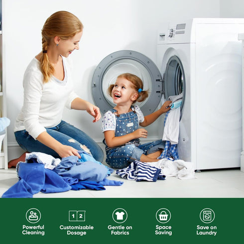 Scent-(60 30 AIDEA Laundry Detergent Sheets, Fresh Linen Loads) Sheets, Eco-Friendly Laundry Detergent, No Plastic Jug
