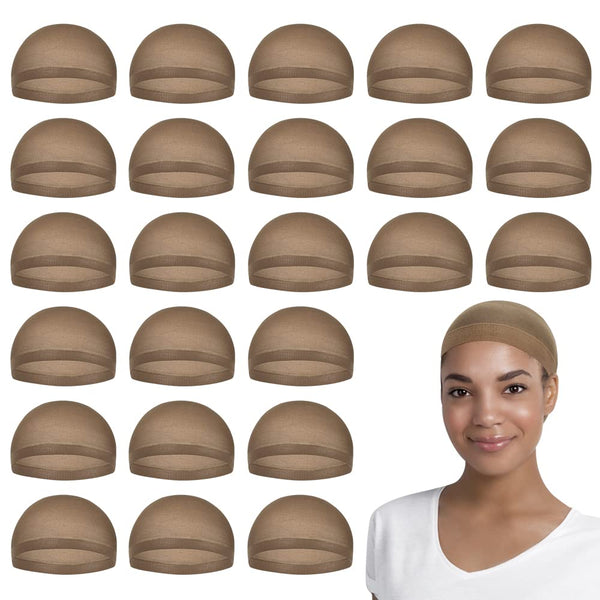 Stocking Wig Cap for Women, Brown Lace Front Wig Cap, 24 PCS