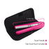 Professional Ceramic Mini Flat Iron 1/2", Anti-Frizz, Fast Heating, Versatile Styling, Travel Pouch Included (Pink)