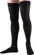 Truform 20-30 mmHg Compression Stockings for Men and Women, Thigh High, Closed Toe, Black, Medium