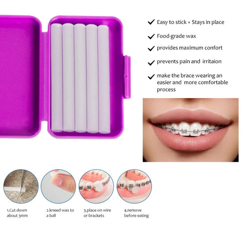 Portable Orthodontic Oral Care Kit, 2 Pack Travel Kit for Patients, Interdental Brushing Wax Floss