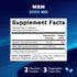 Vitamatic MSM 2000 mg with Vitamin C 75mg per Serving - 180 Veg Capsules - Vitamin C Aid in better absopriton of MSM (Methylsulfonylmethane) - Non-GMO & Gluten Free