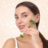 Jade Roller Gua Sha Set - Facial Skin Care Beauty Tools, Natural , Face Roller Massager for Face, Neck, and Eye Treatment (Green)