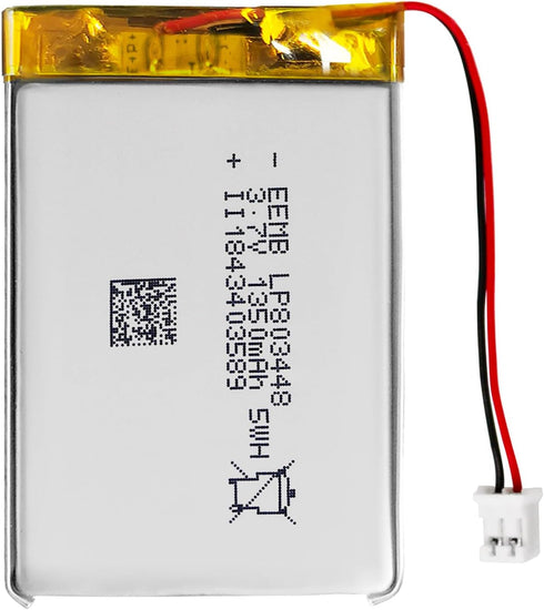 EEMB 3.7V Lipo Battery 1350mAh 803448, Rechargeable Lithium Polymer Battery with JST Connector