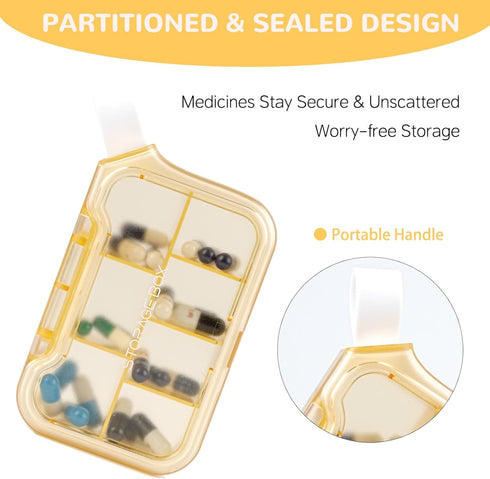 ljhaowu New Weekly Pill Organizer, Moisture-Proof Storage Case, Daily Travel Pill Storage Container, Travel Pill Box